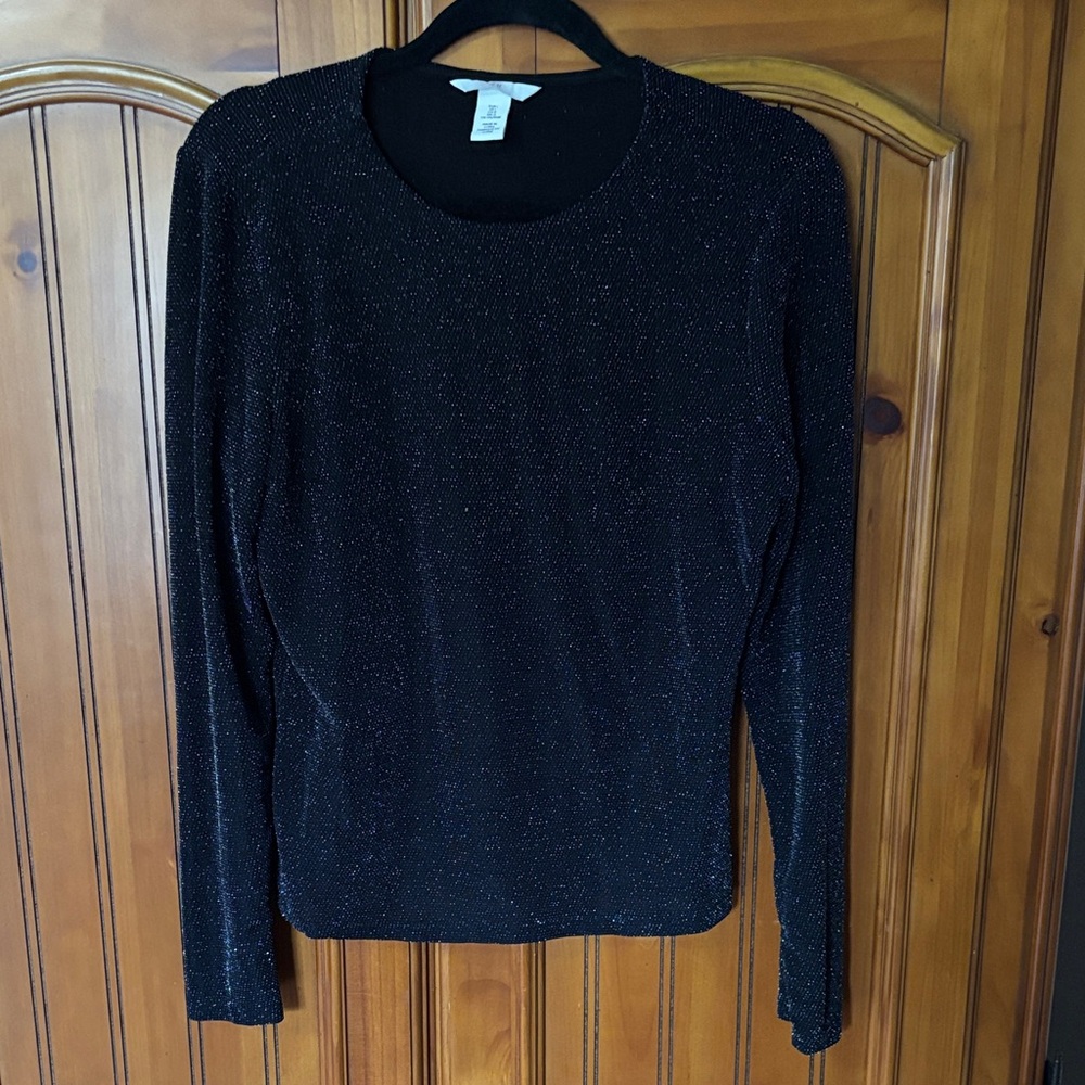 H&M Black Sparkle Long Sleeve Top